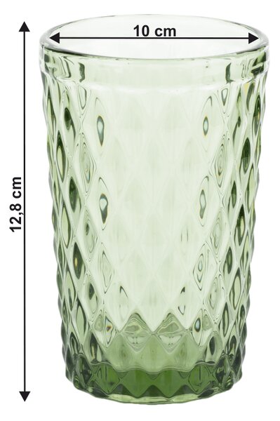 KONDELA Poháre na vodu, set 4 ks, 350 ml, farebné, retro, VERITAS TYP 1