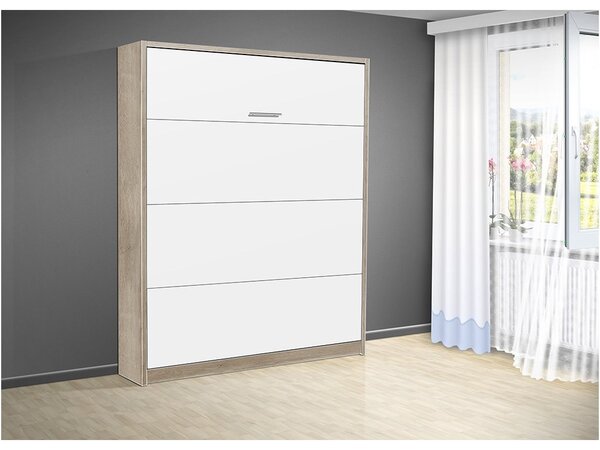 Sklápacia posteľ VS 3054 P - 200x90 cm štandardná nosnosť, farba lamina: dub sonoma/biele dvere