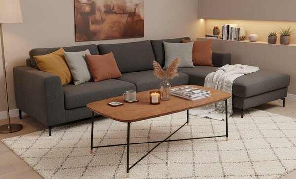 KONFERENČNÝ STOLÍK, čierna, farba duba, zlatá, drevo, kov, kompozitné drevo, 120/45/60 cm MID.YOU - Stolíky do obývačky, Online Only