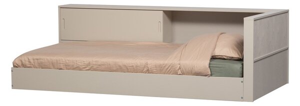 Sivá/béžová jednolôžková posteľ z borovicového dreva bez roštu 90x200 cm Carter – WOOOD