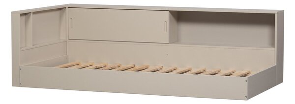Sivá/béžová jednolôžková posteľ z borovicového dreva bez roštu 90x200 cm Carter – WOOOD
