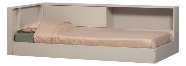 Sivá/béžová jednolôžková posteľ z borovicového dreva bez roštu 90x200 cm Carter – WOOOD