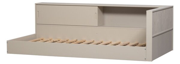 Sivá/béžová jednolôžková posteľ z borovicového dreva bez roštu 90x200 cm Carter – WOOOD