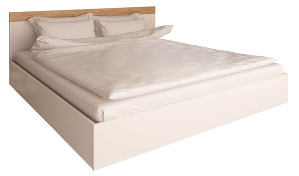 KONDELA Manželská posteľ, 160x200, biela/dub artisan, GABRIELA