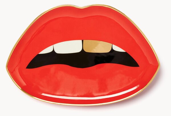 Porcelánový dekoračný podnos Lips