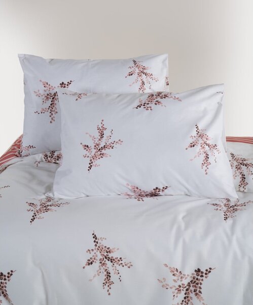 Biele/ružové obliečky na dvojlôžko/predĺžené z bavlny Renforcé 240x220 cm Breeze Floral – Mila Home Luxury