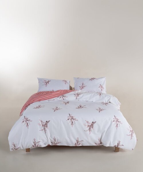 Biele/ružové obliečky na dvojlôžko/predĺžené z bavlny Renforcé 240x220 cm Breeze Floral – Mila Home Luxury