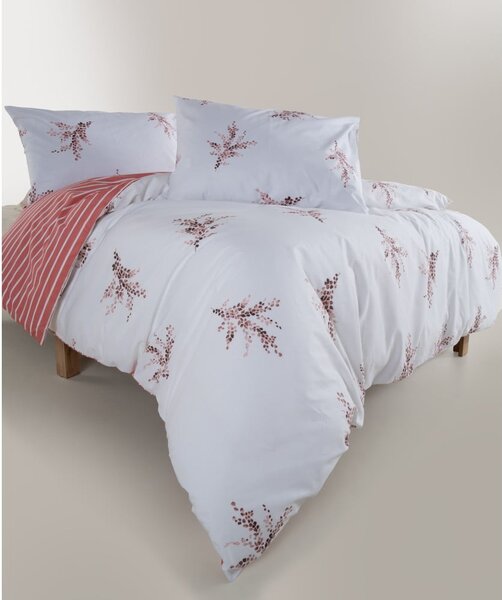 Biele/ružové obliečky na dvojlôžko/predĺžené z bavlny Renforcé 240x220 cm Breeze Floral – Mila Home Luxury