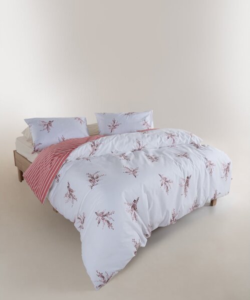 Biele/ružové obliečky na dvojlôžko/predĺžené z bavlny Renforcé 240x220 cm Breeze Floral – Mila Home Luxury