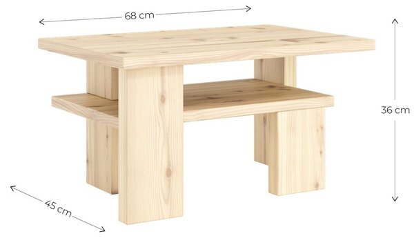 Konferenčný stolík z borovicového dreva v prírodnej farbe 45x68 cm Japan – Karup Design