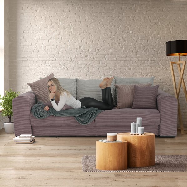 KONDELA Extra priestranná pohovka, fialová/staroružová/béžová, GILEN BIG SOFA