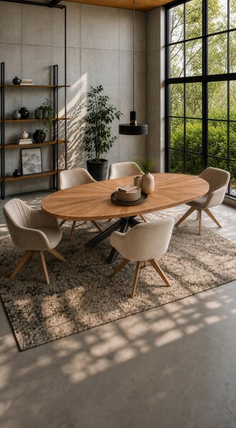 JEDÁLENSKÝ STÔL, brest, čierna, farba brestu, 254/135/78 cm Ambia Home - Stoly