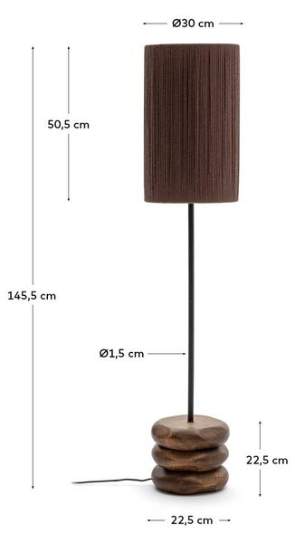 Stolová lampa v tmavoprírodnej farbe z masívu akácie (výška 147 cm) Kor – Kave Home