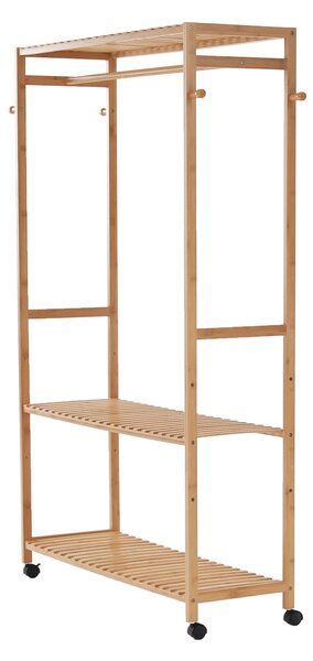 KONDELA Šatníkový organizér, prírodný bambus, MELAR