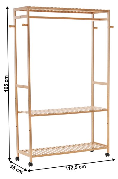 KONDELA Šatníkový organizér, prírodný bambus, MELAR