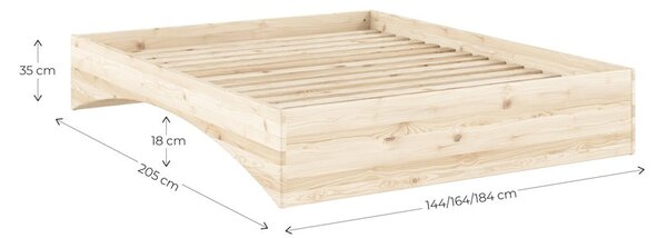 Dvojlôžková posteľ z borovicového dreva bez čela 140x200 cm v prírodnej farbe Orbit – Karup Design