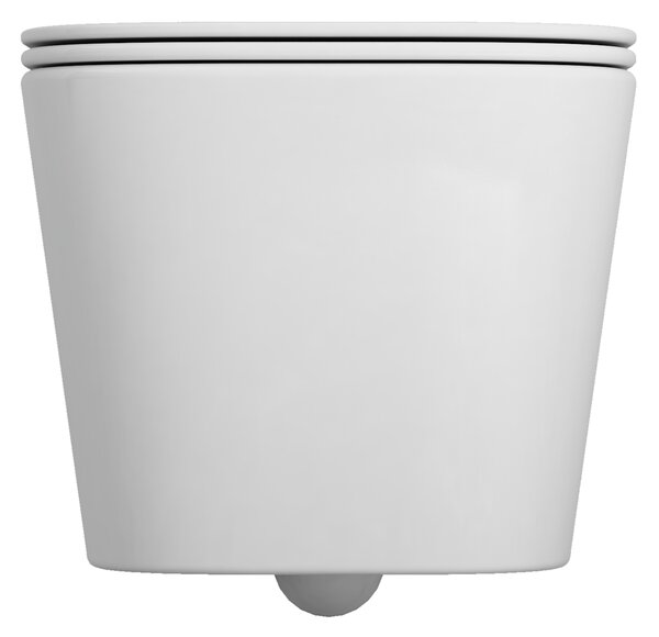 Invena Paros, závesná WC misa Rimless 465x350x360 mm + SLIM toaletné sedadlo s pomalým zatváraním, biela lesklá, INV-CE-90-001-W