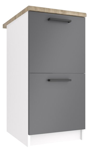 Kuchynská skrinka Belini spodná 40 cm šedý matný s pracovnou doskou TOR SD2-40/0/WT/SR/1/B1