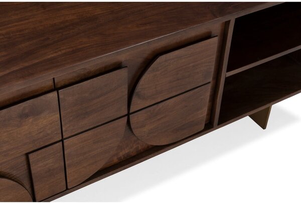 Hnedý TV stolík z mangového dreva 145x55x40 cm Trisha – MOME