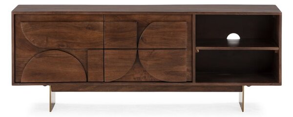 Hnedý TV stolík z mangového dreva 145x55x40 cm Trisha – MOME