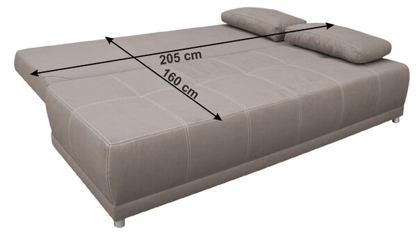 KONDELA Pohovka, látka sivobéžová Taupe/vankúše krémová, RASTY