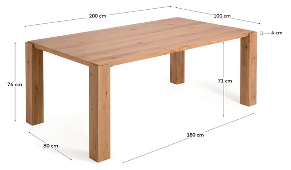 Jedálenský stôl v dekore duba 100x200 cm Deyanira – Kave Home