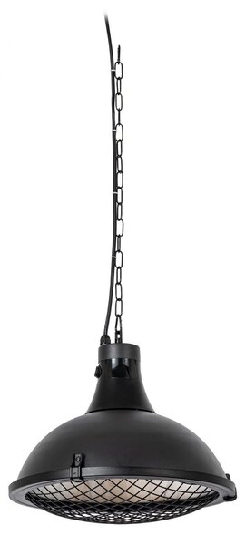 Závesný ohrievač Ormio, čierny, Ø 43 cm, IP44 – Lucande Lucande, Ormio, Čierna, Hliník, Moderný