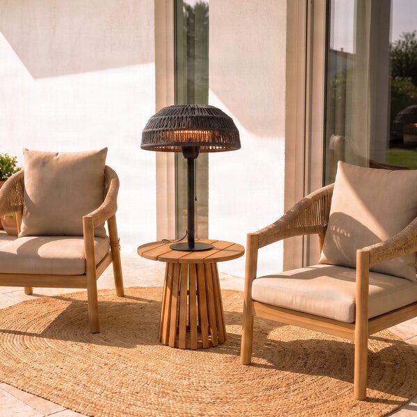 Stolný ohrievač Calenza, čierny, výška 70 cm, 1 500 W, hliník – Lucande Lucande, Calenza, Čierna, Kov, Moderný