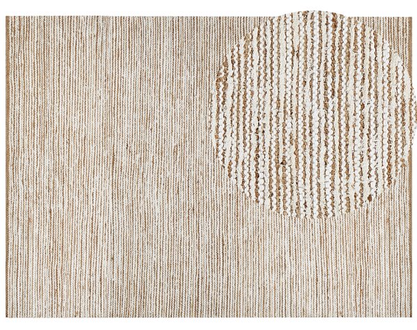 Koberec béžová a biela moderný štýl 300 x 400 cm obdĺžnikový ručne tkaný s nízkym vlasom obývačka spálňa