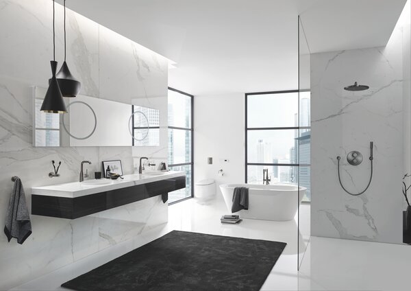 GROHE Essence Professional - Páková vaňová batéria voľne stojaca, kartáčovaný Hard Graphite 25248AL1