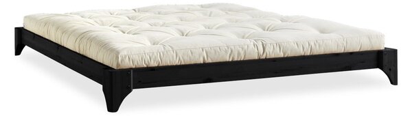 Dvojlôžková posteľ z borovicového dreva s matracom Karup Design Elan Comfort Mat Black/Natural, 140 × 200 cm
