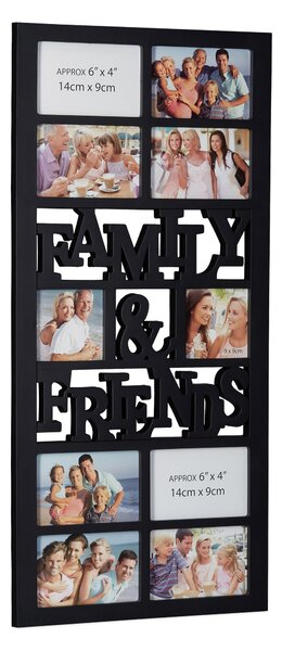 Fotorám Family and Friends na 10 fotiek, čierny, 75x35cm