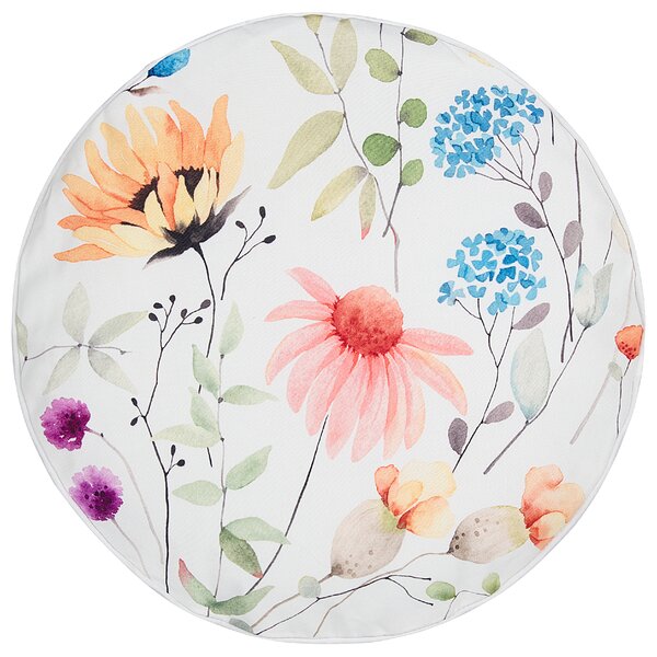 Sada 2 záhradných dekoratívnych vankúšov viacfarebná kvetovaný vzor polyester ⌀ 40 cm cm moderné vodoodolné vankúše