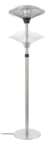 Stojanový ohrievač Solfire, strieborný, výška 200 cm, IP44 – Lucande Lucande, Solfire, Metalická, Hliník, Moderný