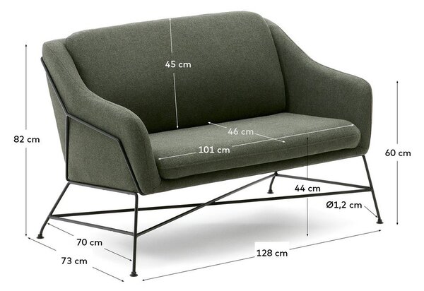 Zelená pohovka 128 cm Brida – Kave Home