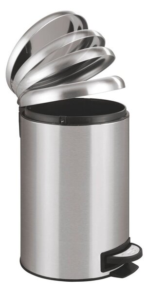 Pedálový odpadkový kôš v striebornej farbe Wenko Leman, 12 l
