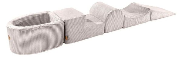 Krémové menčestrové penové ihrisko 250x45x30 cm Montessori – Meowbaby