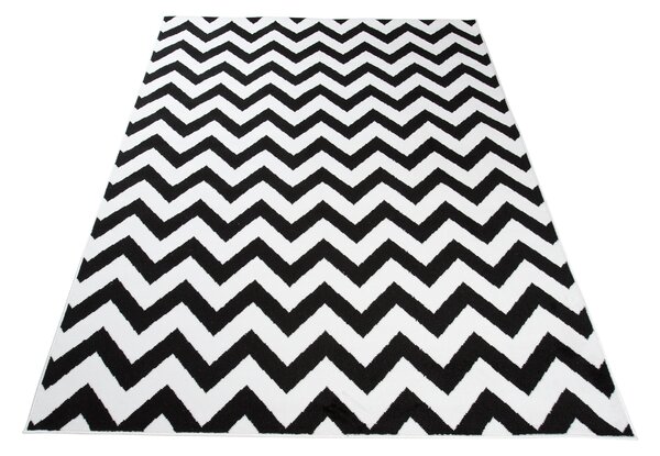 TA Koberec T238B WHITE CHEAP PP CRM Čierny Obdĺžnikový Rozmer: 80x150 cm