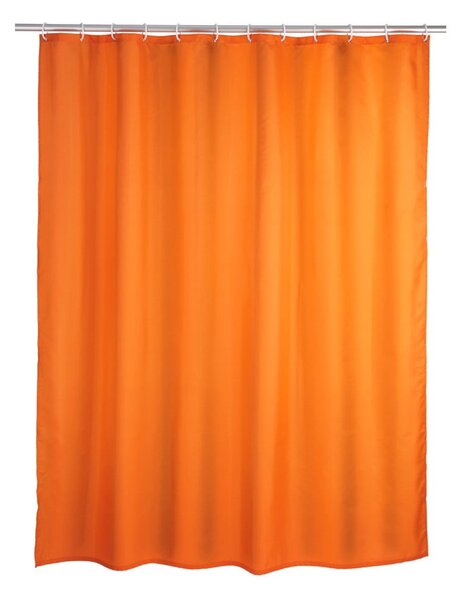 Oranžový sprchový záves Wenko Puro, 180 x 200 cm