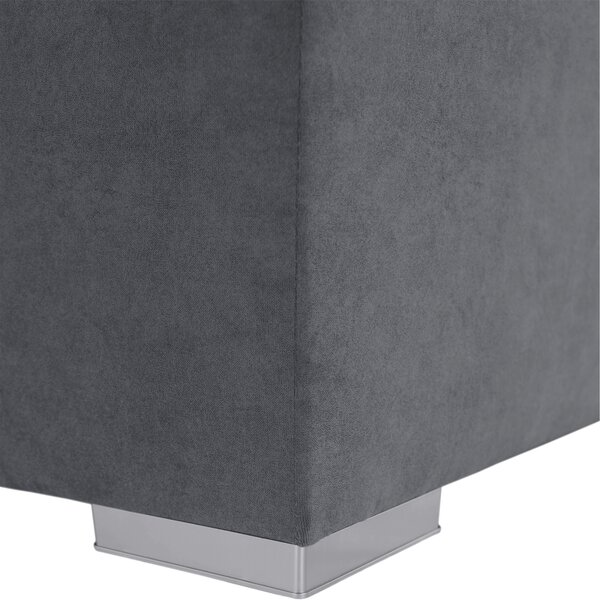 KONDELA Boxspringová posteľ, jednolôžko, sivá, 90x200, ľavá, AMIS