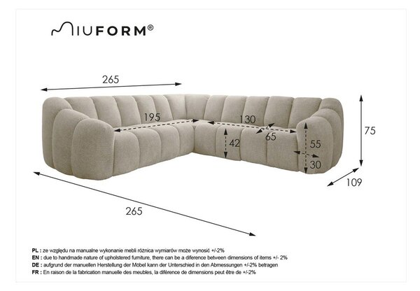 Terakotová rohová pohovka Shell – Miuform