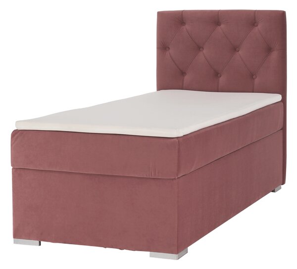 KONDELA Boxspringová posteľ, jednolôžko, staroružová, 90x200, pravá, ESHLY
