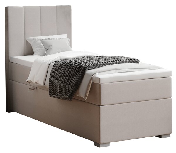 KONDELA Boxspringová posteľ, jednolôžko, taupe, 80x200, ľavá, BRED