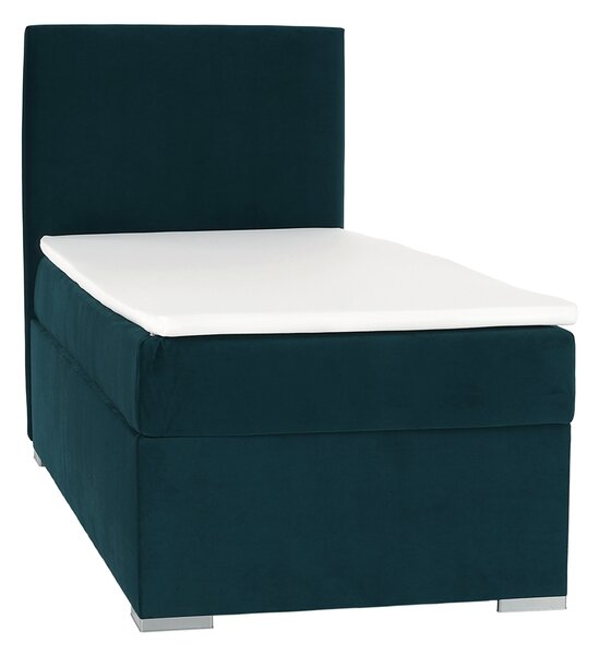 KONDELA Boxspringová posteľ, jednolôžko, zelená, 90x200, ľavá, SAFRA