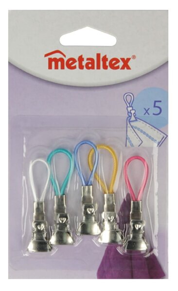 Sada 5 farebných multifunkčných úchytov na uteráky Metaltex