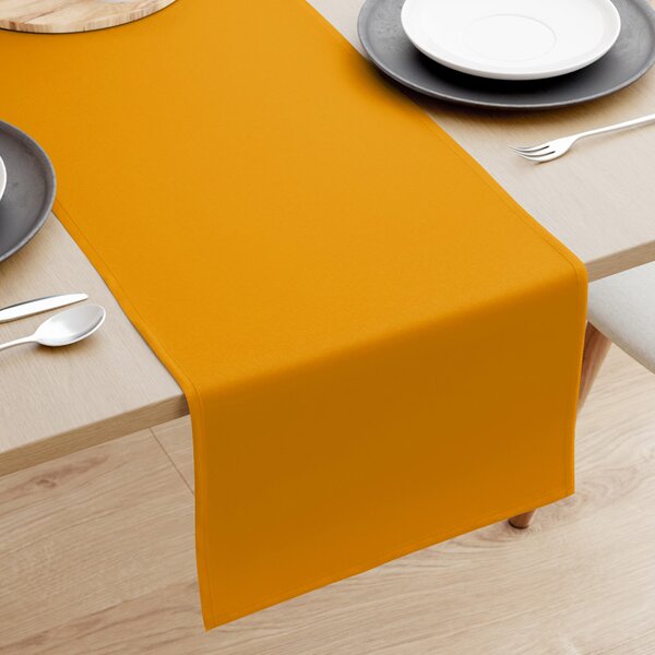 Goldea behúň na stôl 100% bavlnené plátno - horčicový 35x180 cm