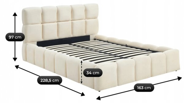 NovýNábytok.sk Manželská posteľ 140 cm Maracuja (krémová) (s roštom) (s úl. priestorom). Akcia -15%. Vlastná spoľahlivá doprava až k Vám domov. 1156979
