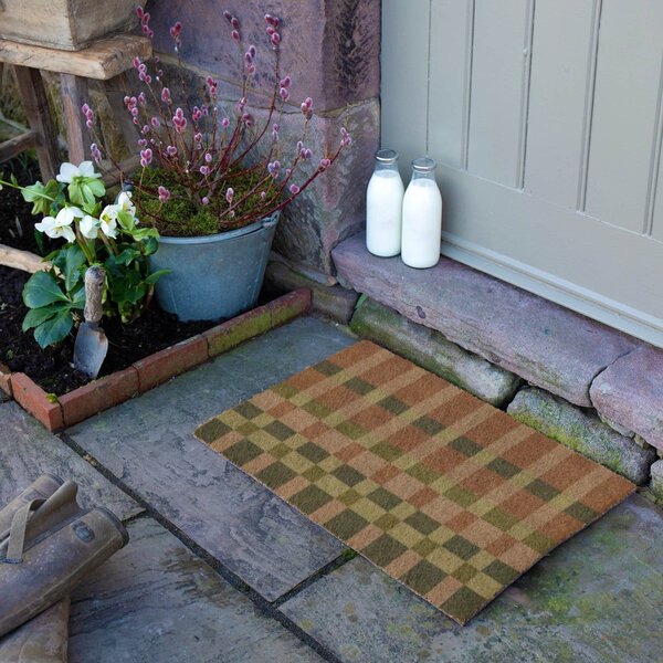 Rohožka z kokosového vlákna 40x60 cm Pink and Blue Check – Artsy Doormats