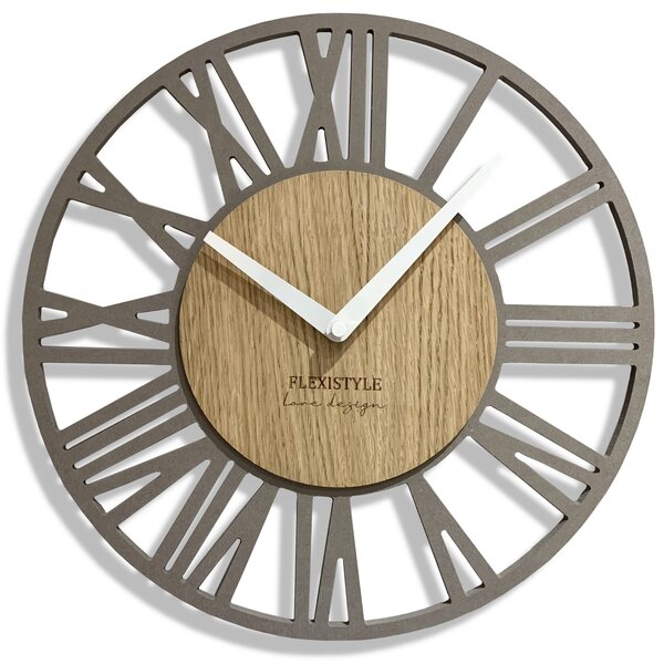 Dekorstudio Moderné drevené hodiny EKO Loft Piccolo sivé