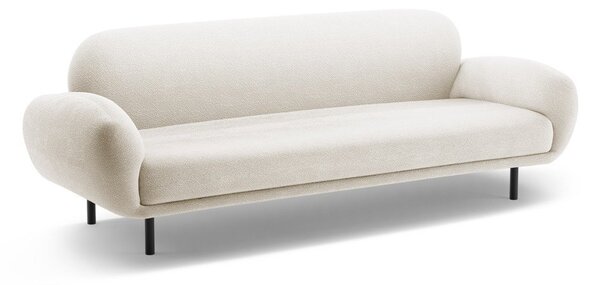 Biela pohovka z textílie buklé 208 cm Poppy – Micadoni